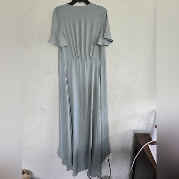 Show Me Your Mumu Maxi Dress Womens Sz M Blue Noelle Flutter Wrap Short Sleeve - Picture 10 of 11